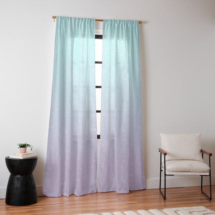 turquoise and lavender pastel bokeh effect ombre gradient Window Curtain Gallery Image 10
