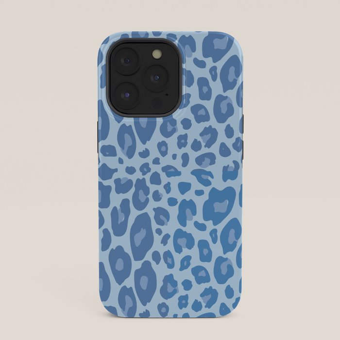 ultra bold leopard blue pastel iPhone Case Gallery Image 35