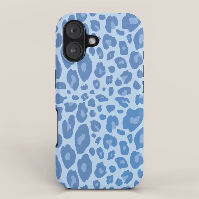 ultra bold leopard blue pastel iPhone Case Gallery Image 1