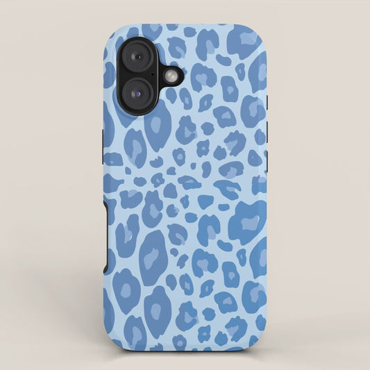 ultra bold leopard blue pastel iPhone Case Gallery Image 1