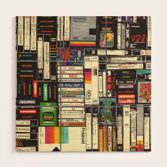 Cassettes, VHS and Video Games Wood Wall Art Gallery Image 2