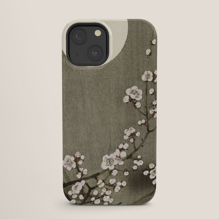 Blossoming plum tree at full moon - Vintage Japanese Woodblock Print Art iPhone Case Gallery Image 25