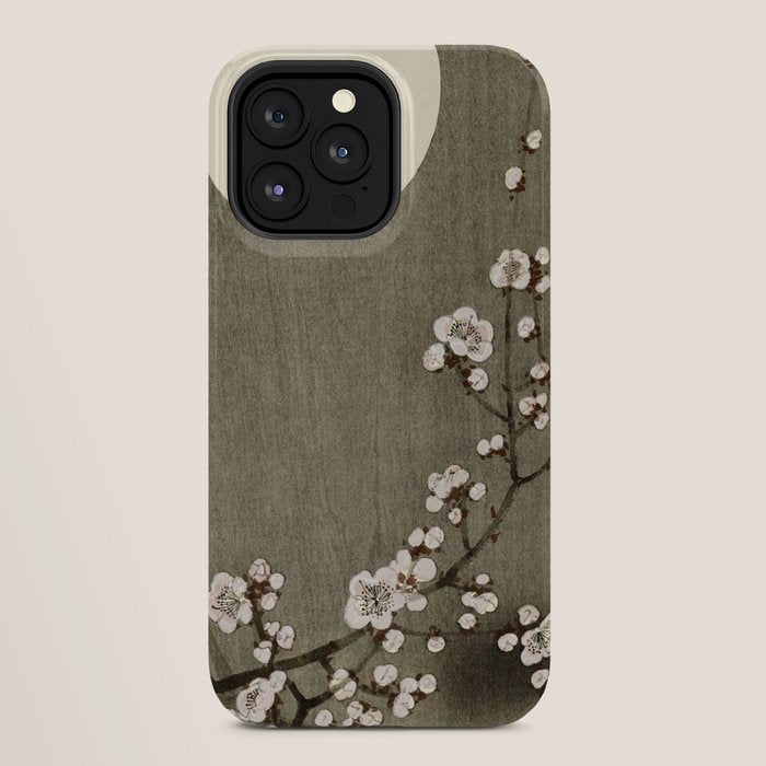 Blossoming plum tree at full moon - Vintage Japanese Woodblock Print Art iPhone Case Gallery Image 28