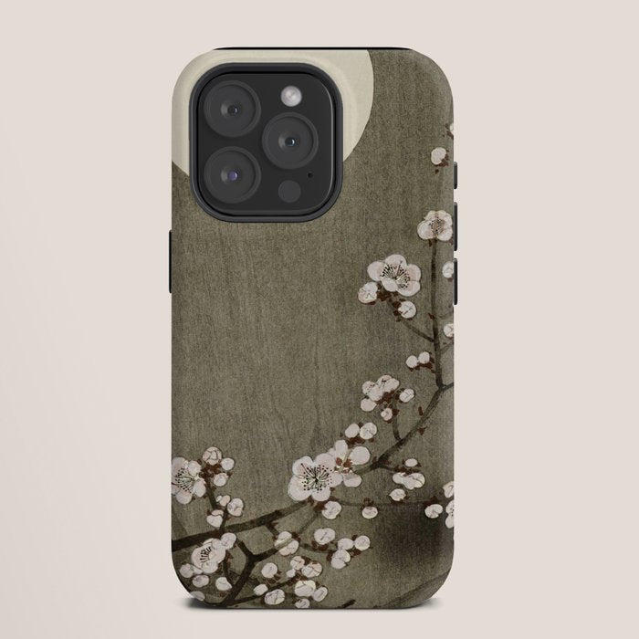 Blossoming plum tree at full moon - Vintage Japanese Woodblock Print Art iPhone Case Gallery Image 11