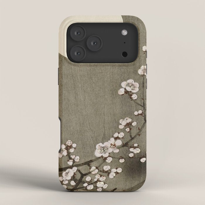 Blossoming plum tree at full moon - Vintage Japanese Woodblock Print Art iPhone Case Gallery Image 4