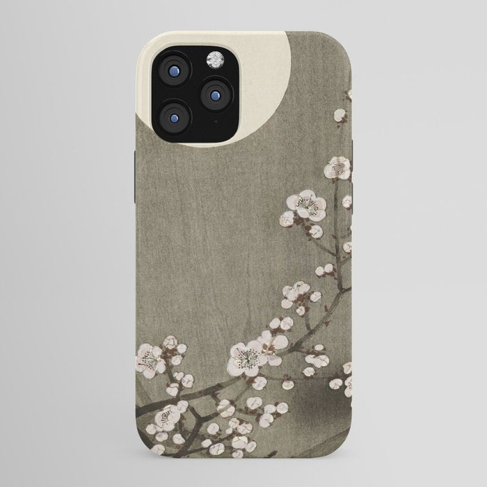 Blossoming plum tree at full moon - Vintage Japanese Woodblock Print Art iPhone Case Gallery Image 43