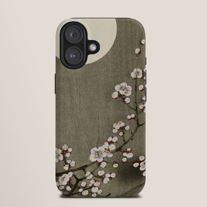 Blossoming plum tree at full moon - Vintage Japanese Woodblock Print Art iPhone Case Gallery Image 9