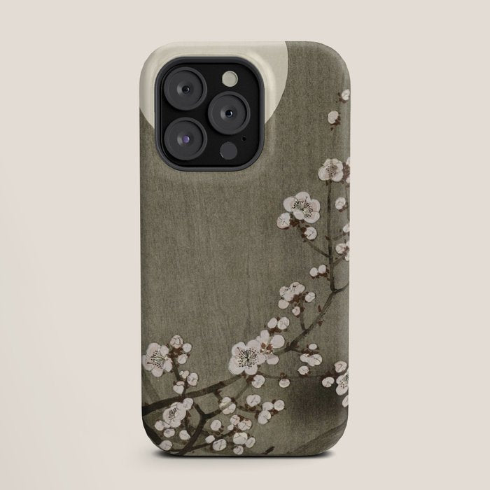 Blossoming plum tree at full moon - Vintage Japanese Woodblock Print Art iPhone Case Gallery Image 19