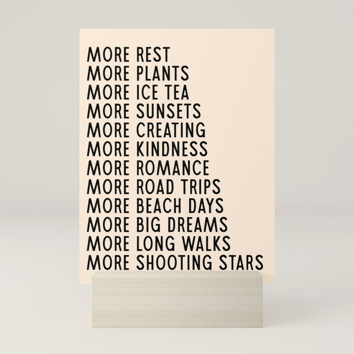 More - Modern Typography Print Mini Art Print Gallery Image 5