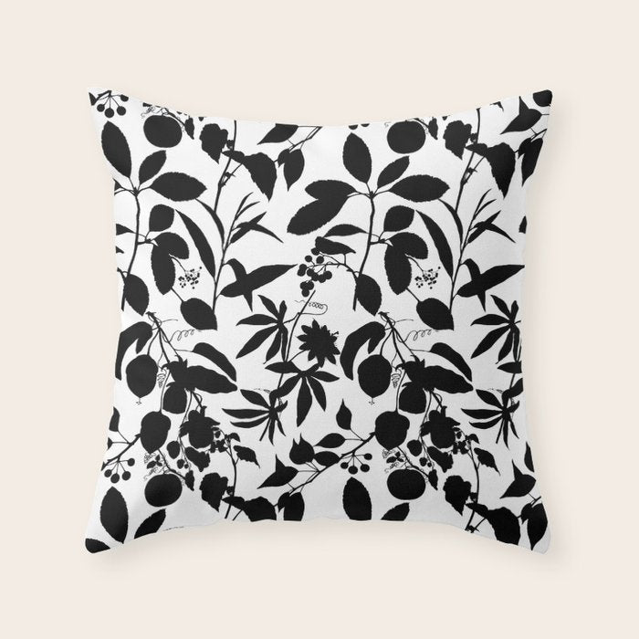 Exotic Passionflower Bold Botanical Silhouettes Throw Pillow Gallery Image 4