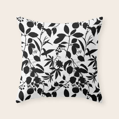 Exotic Passionflower Bold Botanical Silhouettes Throw Pillow Gallery Image 4