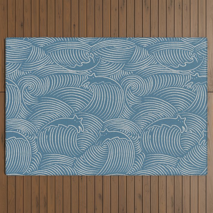 Cat Waves Pattern 2 Outdoor Rug Gallery Image 3