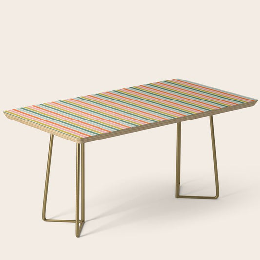 Colorful vintage stripe line art pattern Coffee Table Gallery Image 2