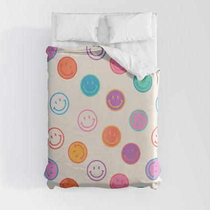Retro Rainbow Smiling Faces Pattern Duvet Cover Gallery Image 8