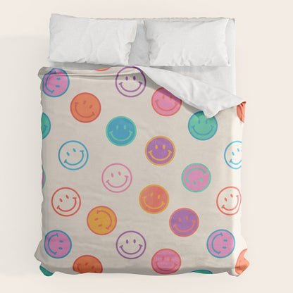 Retro Rainbow Smiling Faces Pattern Duvet Cover Gallery Image 7