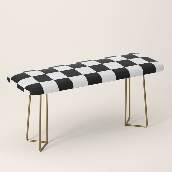 Checkered (Black & White Pattern) Bench Gallery Image 2
