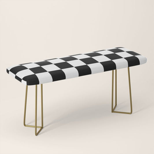 Checkered (Black & White Pattern) Bench Gallery Image 2