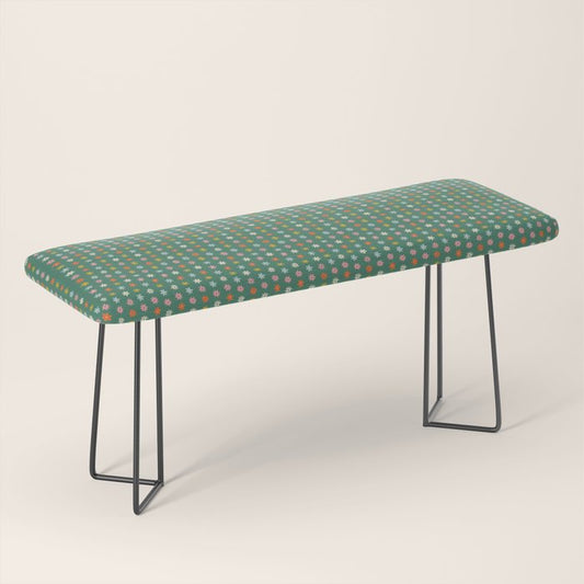 Colorful vintage flower art pattern Bench Gallery Image 1