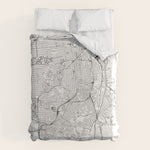 San Francisco White Map Duvet Cover Gallery Image 1