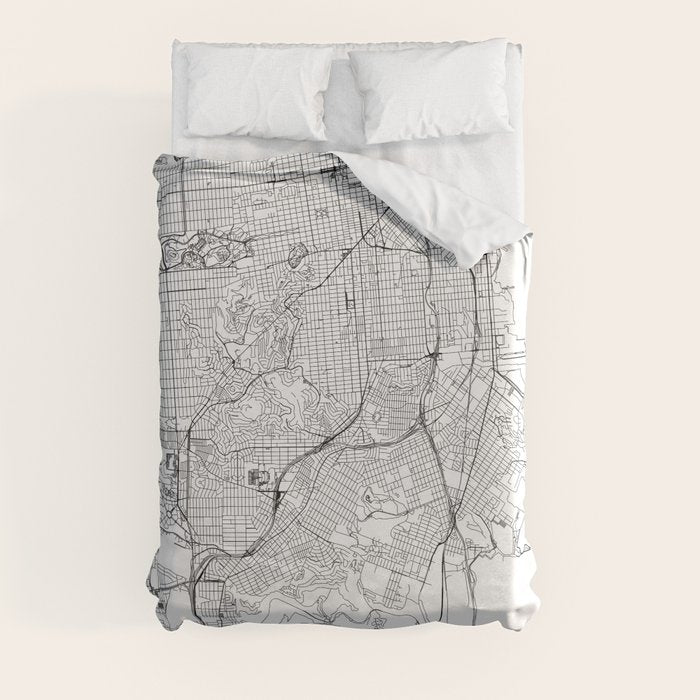 San Francisco White Map Duvet Cover Gallery Image 8
