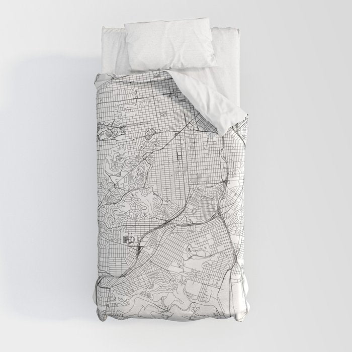 San Francisco White Map Duvet Cover Gallery Image 4