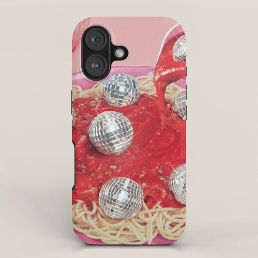 Spaghetti Disco Balls - Pink and Red iPhone Case Gallery Image 1