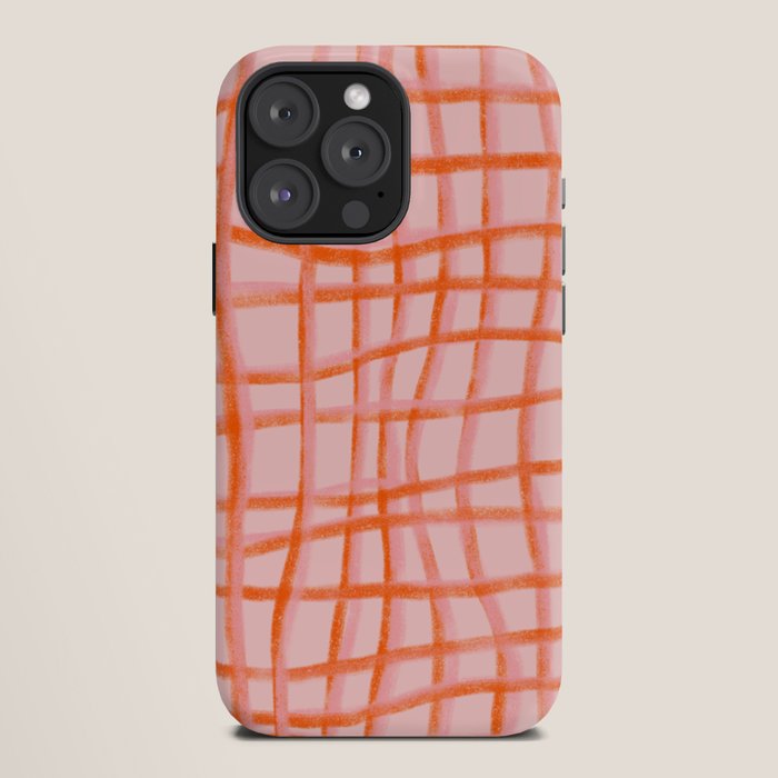 Modern abstract red and pink grids iPhone Case Gallery Image 12