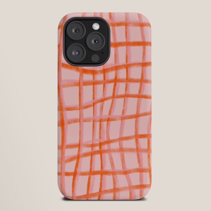 Modern abstract red and pink grids iPhone Case Gallery Image 20