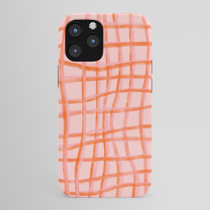 Modern abstract red and pink grids iPhone Case Gallery Image 43