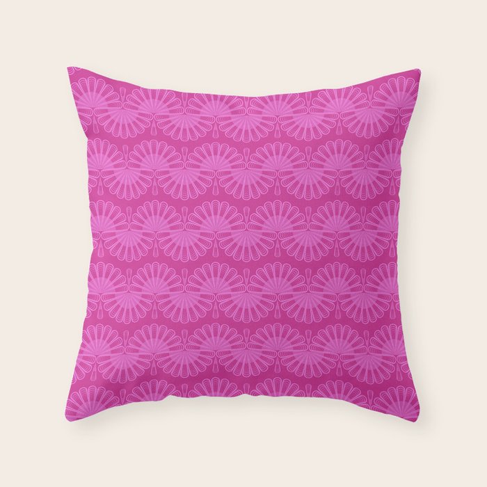 Pink neon bright geometric pattern Throw Pillow Gallery Image 1