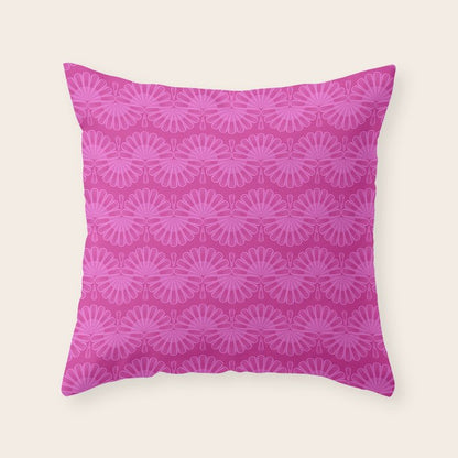 Pink neon bright geometric pattern Throw Pillow Gallery Image 2