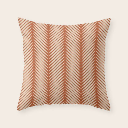 Palm Leaf Pattern - Orange Throw Pillow Gallery Image 4