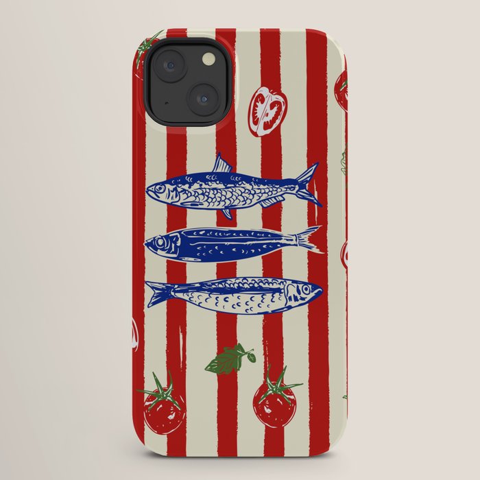 Sardines and Tomato Mediterranean Doodle iPhone Case Gallery Image 26