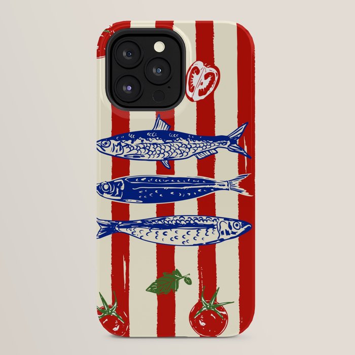 Sardines and Tomato Mediterranean Doodle iPhone Case Gallery Image 24