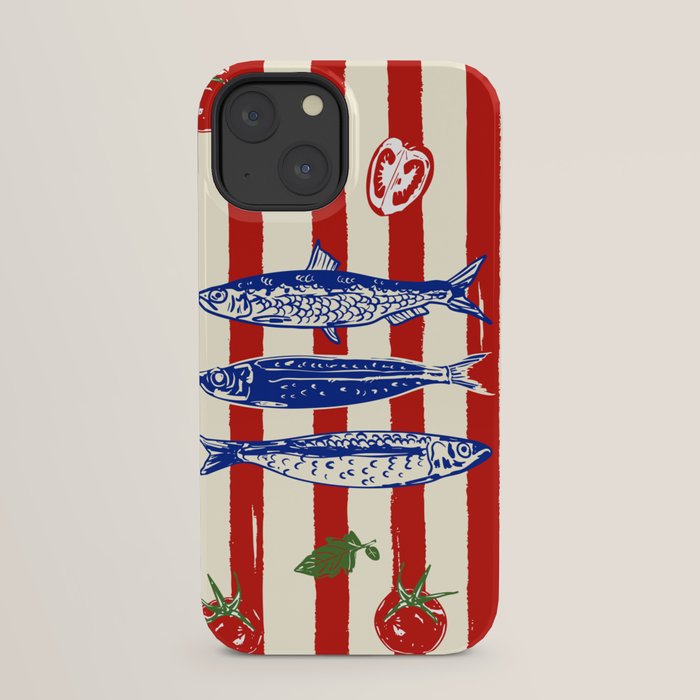 Sardines and Tomato Mediterranean Doodle iPhone Case Gallery Image 21