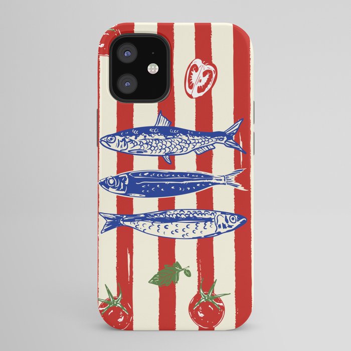 Sardines and Tomato Mediterranean Doodle iPhone Case Gallery Image 42