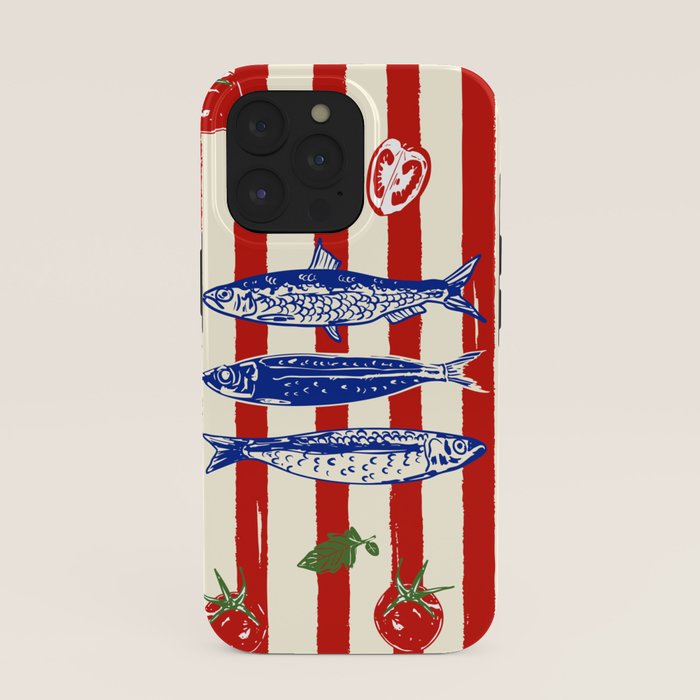 Sardines and Tomato Mediterranean Doodle iPhone Case Gallery Image 39