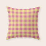 Gingham Large Pink Orange Yellow Throw Pillow Gallery Image 1