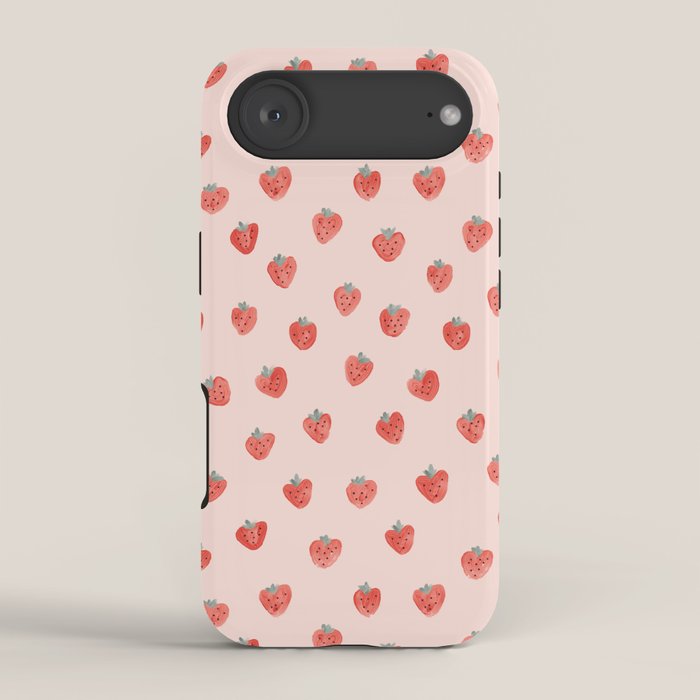 Strawberries on Pink iPhone Case Gallery Image 2
