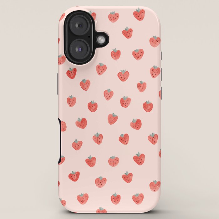 Strawberries on Pink iPhone Case Gallery Image 5