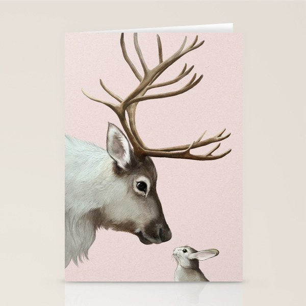 Reindeer and rabbit Stationery Card Gallery Image 2