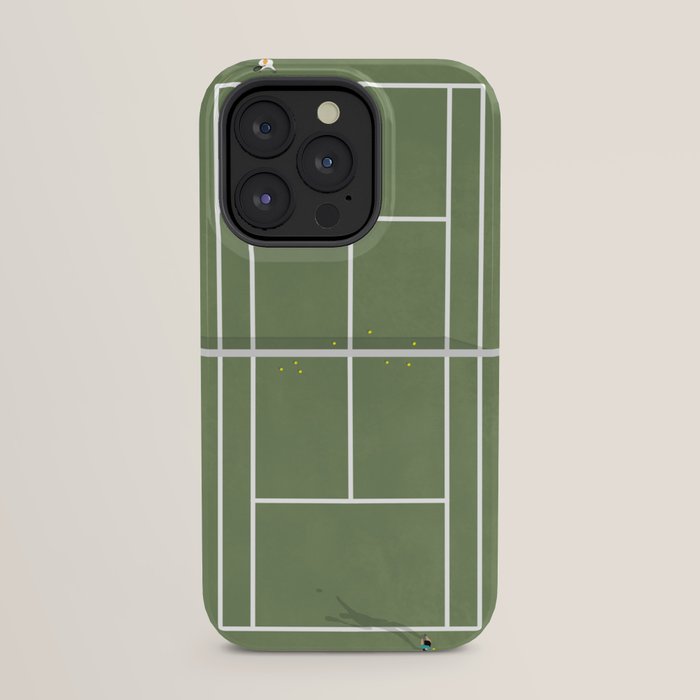 Tennis Court From Above | Illustration iPhone Case Gallery Image 31