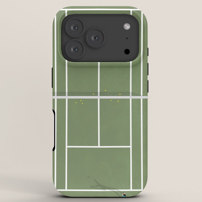 Tennis Court From Above | Illustration iPhone Case Gallery Image 7