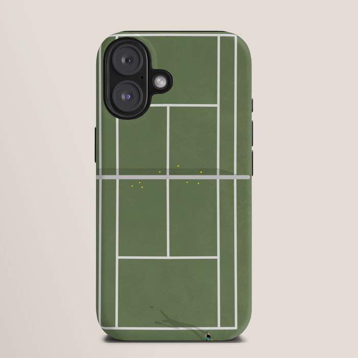 Tennis Court From Above | Illustration iPhone Case Gallery Image 9