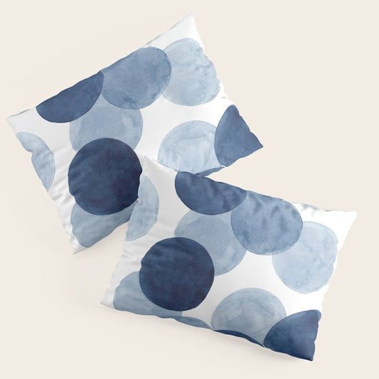 Indigo Ombre Circles Pillow Sham Gallery Image 1