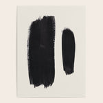 Mid Century Modern Minimalist Abstract Art Brush Strokes Black & White Ink Art Brush Strokes Poster Gallery Image 1