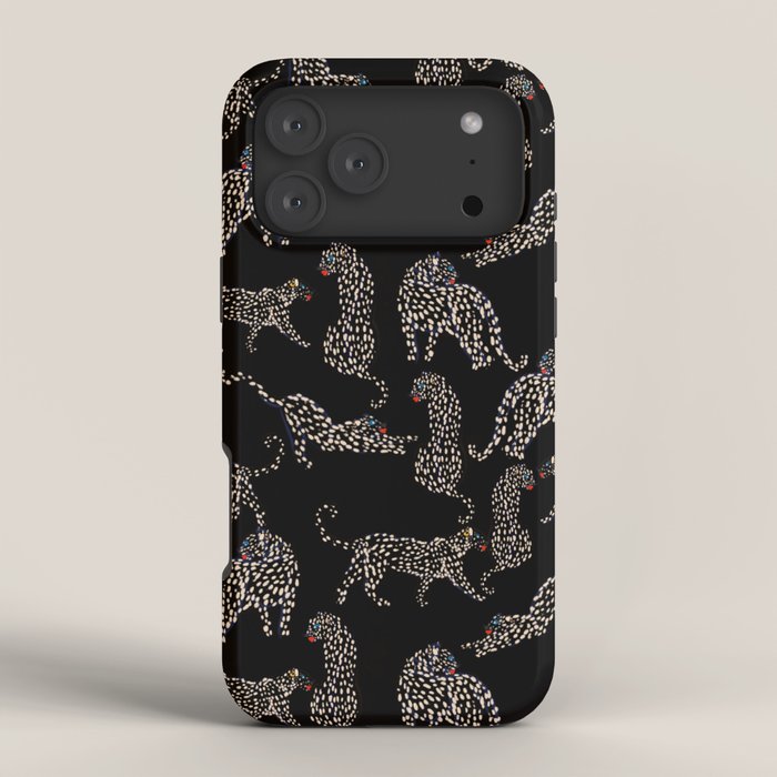 Boho modern black cheetah iPhone Case Gallery Image 4