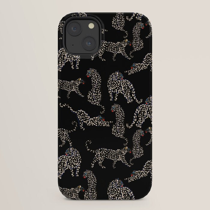 Boho modern black cheetah iPhone Case Gallery Image 30