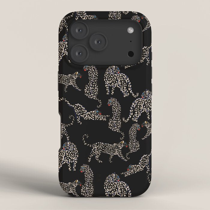Boho modern black cheetah iPhone Case Gallery Image 3