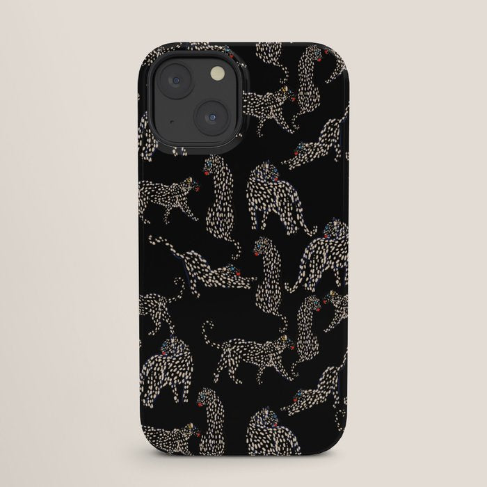 Boho modern black cheetah iPhone Case Gallery Image 25